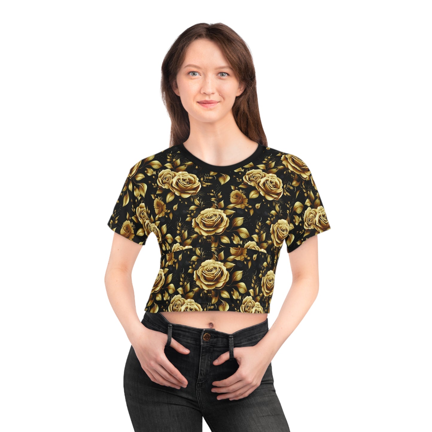 The Cabana Golden Rose Crop Tee